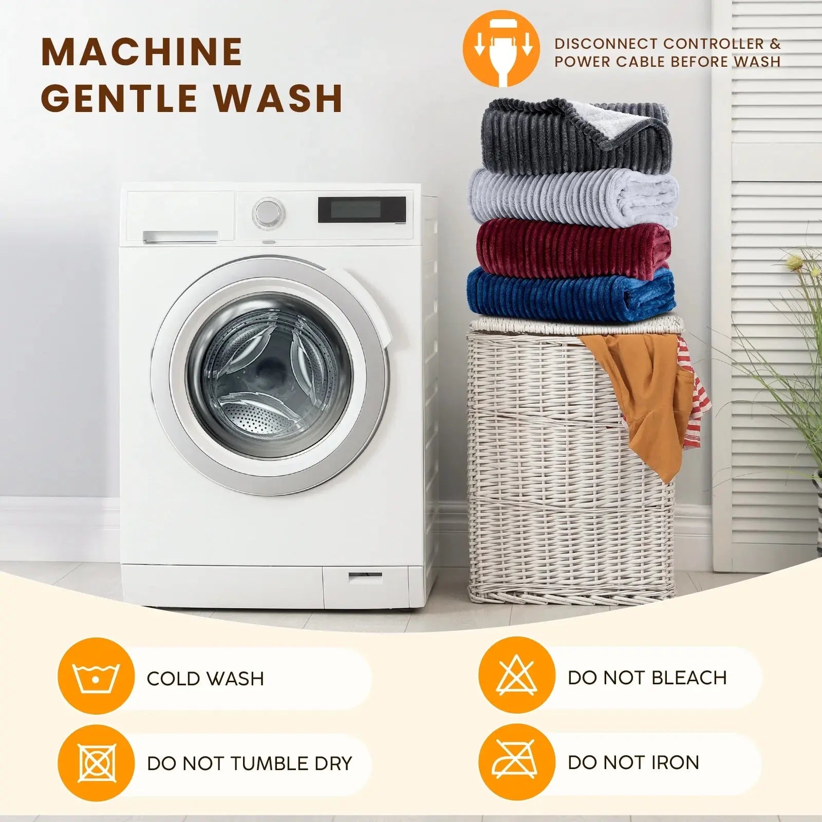 Electric Heated Blanket Full Size Throw with 5 Heat Levels & Auto Shut-Off Flannel & Sherpa for Home Couch, Bed, Office Use, 72"X84", Navy