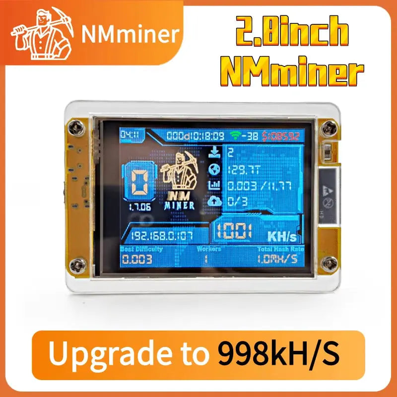 Nmminer Nerdminer V2 Hashrate Lucky Miner ESP32 2.8 Inch Smart Display Crypto Solo Lottery 960Kh/S Bitcoin ESP32-2432S028R DROOM