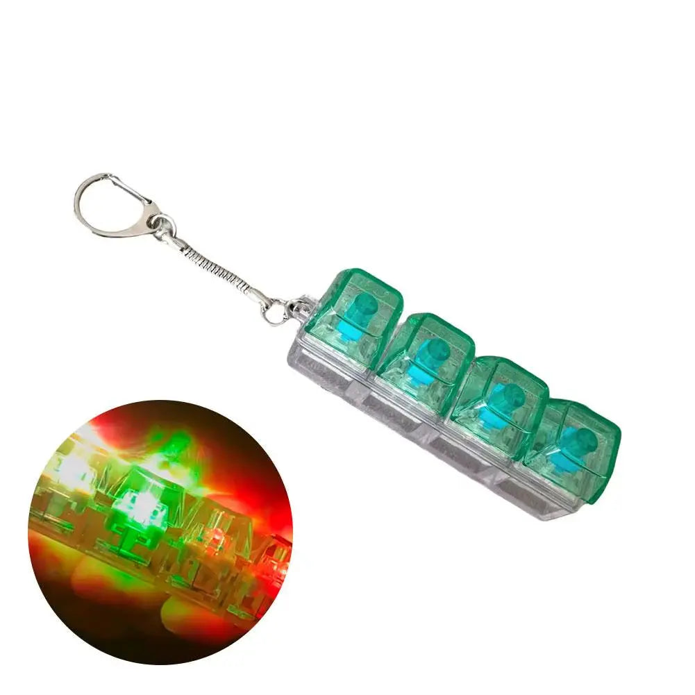 Keyboard Fidget Toys LED Crystal Keycap Keychain Stress Relief Fingertip Gadget Decompression Toys Clicker Fidget Toy